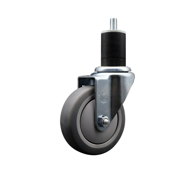 Service Caster 4'' Thermoplastic Rubber Wheel Swivel 1-3/4'' Expanding Stem Caster SCC-EX20S414-TPRB-134 - main